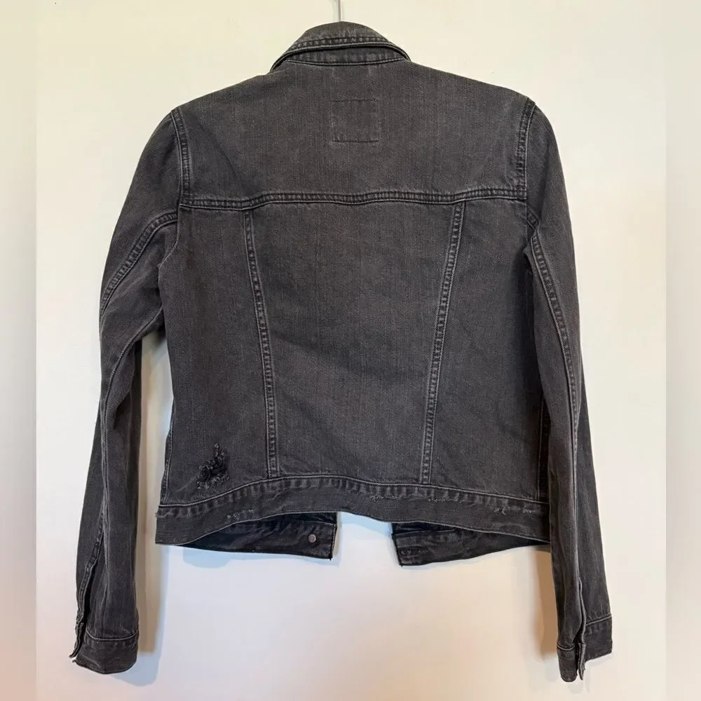 Abercrombie & Fitch Distressed Heavyweight Denim Jean Jacket Women's Size Small